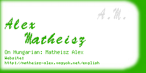 alex matheisz business card